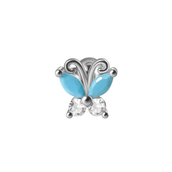 Earrings Stainless Steel Inlaid With Zircon Butterfly Dragonfly Design