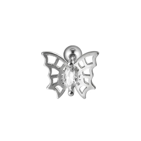 Earrings Stainless Steel Inlaid With Zircon Butterfly Dragonfly Design
