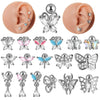 Earrings Stainless Steel Inlaid With Zircon Butterfly Dragonfly Design