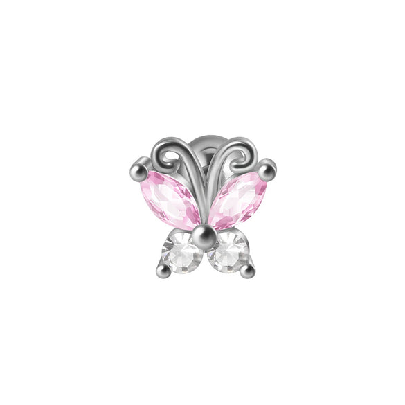 Earrings Stainless Steel Inlaid With Zircon Butterfly Dragonfly Design