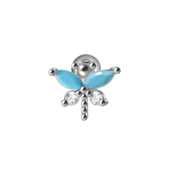Earrings Stainless Steel Inlaid With Zircon Butterfly Dragonfly Design