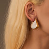 Earrings Stainless Steel 18K Electroplating Irregular Fish Fin Glossy Color Matching Fashion Women's