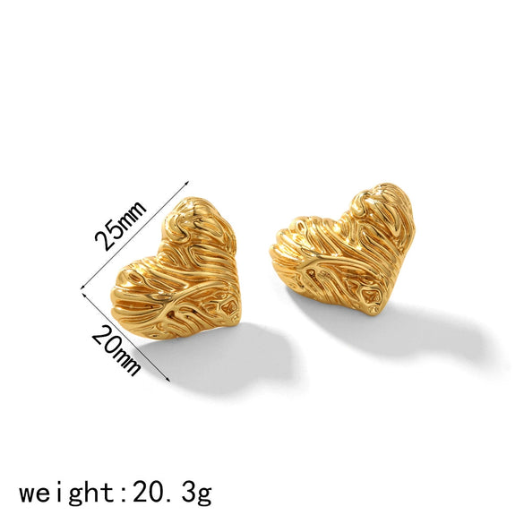 Earrings Stainless Steel 18K Gold Geometric Electroplated Love Rhombus Design
