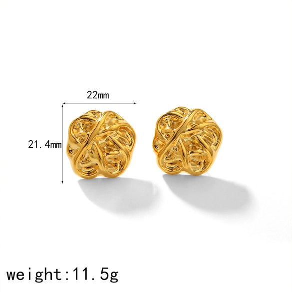 Earrings Stainless Steel 18K Gold Geometric Electroplated Love Rhombus Design