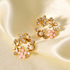 Earrings Stainless Steel Pearl Flower Geometric Butterfly Inlaid Zircon