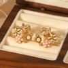 Earrings Stainless Steel Pearl Flower Geometric Butterfly Inlaid Zircon