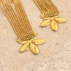 Earrings Stainless Steel Plated Gold Pearl Flower Tassel Electroplating