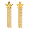 Earrings Stainless Steel Plated Gold Pearl Flower Tassel Electroplating
