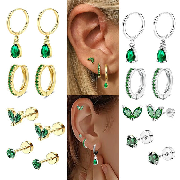 Earrings Stainless Steel Star Shape Zircon Jewelry