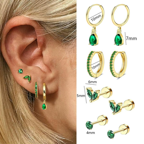 Earrings Stainless Steel Star Shape Zircon Jewelry