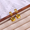 Earrings Stainless Steel Synthetic Zircon Geometric U Shaped Diamond Processed For Women