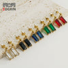 Earrings Stainless Steel Zircon Geometric Inlaid For Women