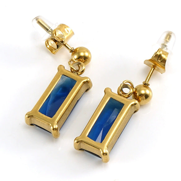 Earrings Stainless Steel Zircon Geometric Inlaid For Women