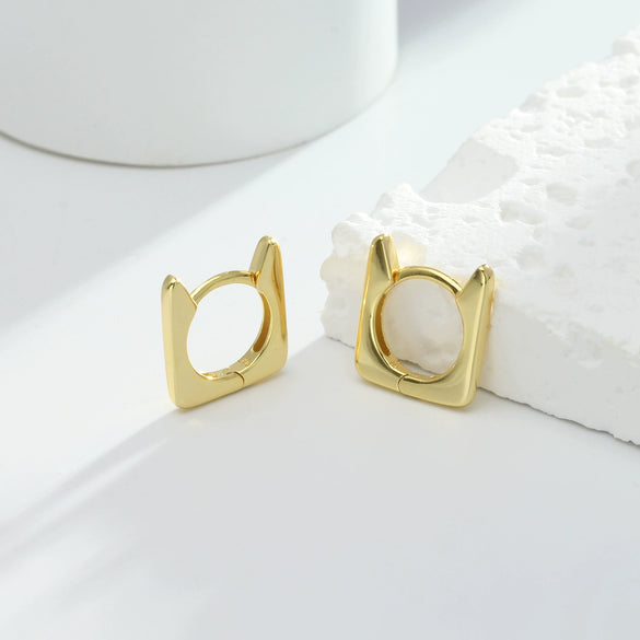 Earrings 925 Sterling Silver Geometric Original Design Electroplated