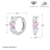 Earrings 925 Sterling Silver Heart Shaped Inlaid Zircon Small Fresh Style For Women