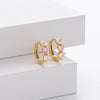 Earrings 925 Sterling Silver Heart Shaped Inlaid Zircon Small Fresh Style For Women