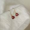 Earrings 925 Sterling Silver Heartshaped Red Corundum Red Diamond Red Zircon New Style Cute