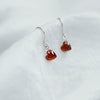 Earrings 925 Sterling Silver Heartshaped Red Corundum Red Diamond Red Zircon New Style Cute