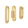 Earrings Suit Copper Geometric Square Ear Buckle Inlaid Zircon