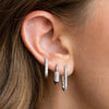 Earrings Suit Copper Geometric Square Ear Buckle Inlaid Zircon