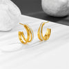 Earrings Titanium Steel Cartoon Geometric Vacuum Electroplated In Furnace