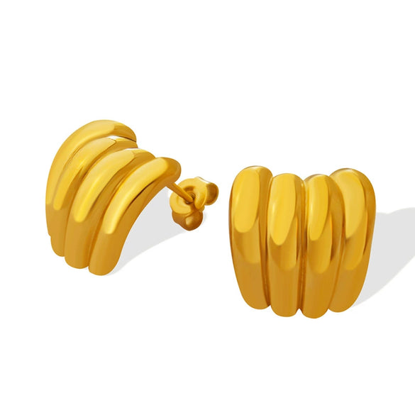 Earrings 316L Stainless Steel Cshaped Personality Design