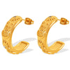 Earrings 316L Stainless Steel French New Palace Style Geometric Sunflower Star And Moon Electroplated