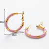 Earrings Titanium Steel Geometric Cshaped Triangle Acrylic Sweet Electroplated