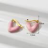 Earrings Titanium Steel Geometric Cshaped Triangle Acrylic Sweet Electroplated