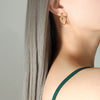 Earrings 316L Stainless Steel Geometric Knot Circle Electroplated For Women