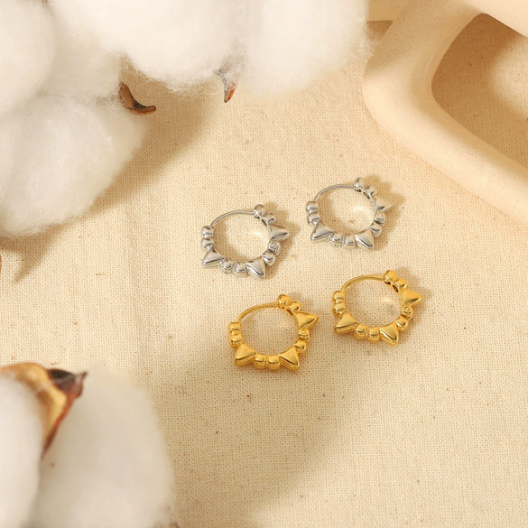 Earrings Titanium Steel Geometric Round Bead Rivet Polished Electroplated Tassel Fashion
