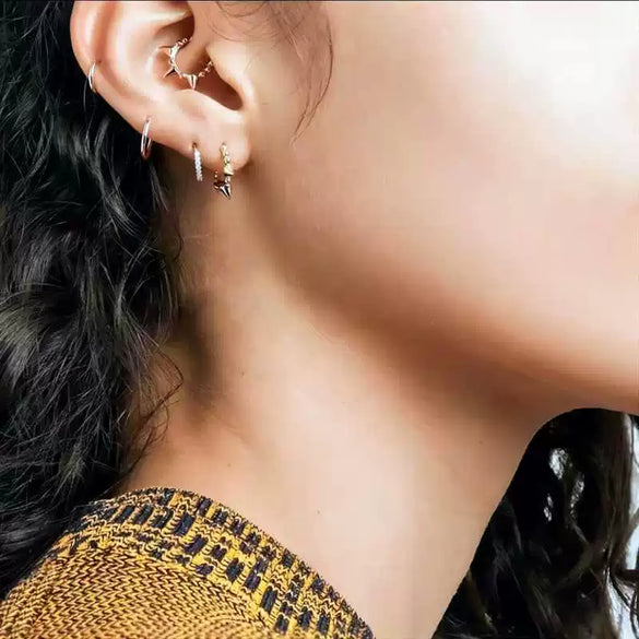 Earrings Titanium Steel Geometric Round Bead Rivet Polished Electroplated Tassel Fashion