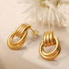 Earrings 316L Stainless Steel Geometric Striped Electroplating Women