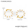 Earrings 316L Stainless Steel Geometric U Shaped Gold Plated Bamboo Stitching Glaze Design
