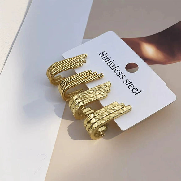 Earrings Titanium Steel Geometric Ushaped Polishing Light Luxury Highend Personality Ear Jewelry