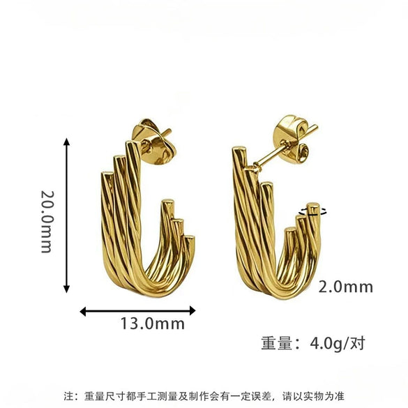 Earrings Titanium Steel Geometric Ushaped Polishing Light Luxury Highend Personality Ear Jewelry