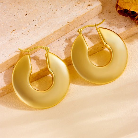 Earrings Titanium Steel Geometric Vacuum Furnace Plated