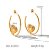 Earrings Titanium Steel Heartshaped Electroplating Women's Jewelry With Animal Zodiac Pattern