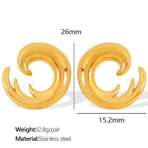 Earrings 316L Stainless Steel 18K Gold Plated Starfish Shells Animal Pattern Electroplated For Women