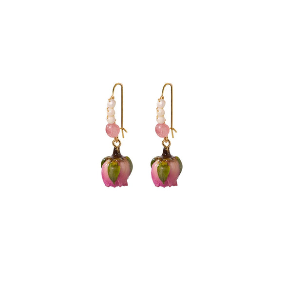 Earrings Titanium Steel Natural Simple Geometric Electroplating For Women