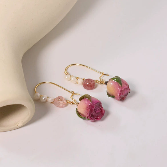 Earrings Titanium Steel Natural Simple Geometric Electroplating For Women