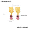 Earrings 316L Stainless Steel Natural Stone Pearl Geometric Electroplated For Women