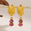Earrings 316L Stainless Steel Natural Stone Pearl Geometric Electroplated For Women