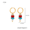 Earrings 316L Stainless Steel Natural Stone Pearl Geometric Electroplated For Women