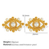 Earrings 316L Stainless Steel Pearl Flower Tassel Retro Light Luxury Palace Style Electroplating For Women