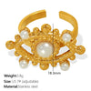 Earrings 316L Stainless Steel Pearl Flower Tassel Retro Light Luxury Palace Style Electroplating For Women
