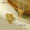 Earrings Titanium Steel Stainless Steel Love Water Drops Shape Electroplated Light Luxury