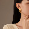 Earrings Titanium Steel Stainless Steel Love Water Drops Shape Electroplated Light Luxury