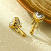 Earrings Titanium Steel Stainless Steel Love Water Drops Shape Electroplated Light Luxury