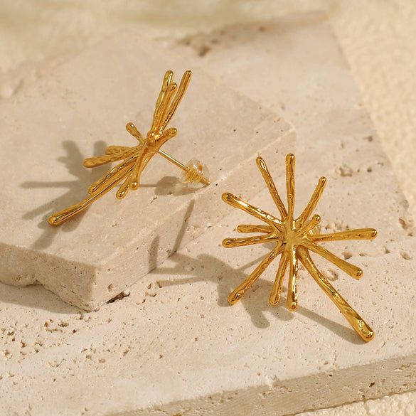 Earrings 316L Stainless Steel Star Pattern Electroplating Women's Cold Style
